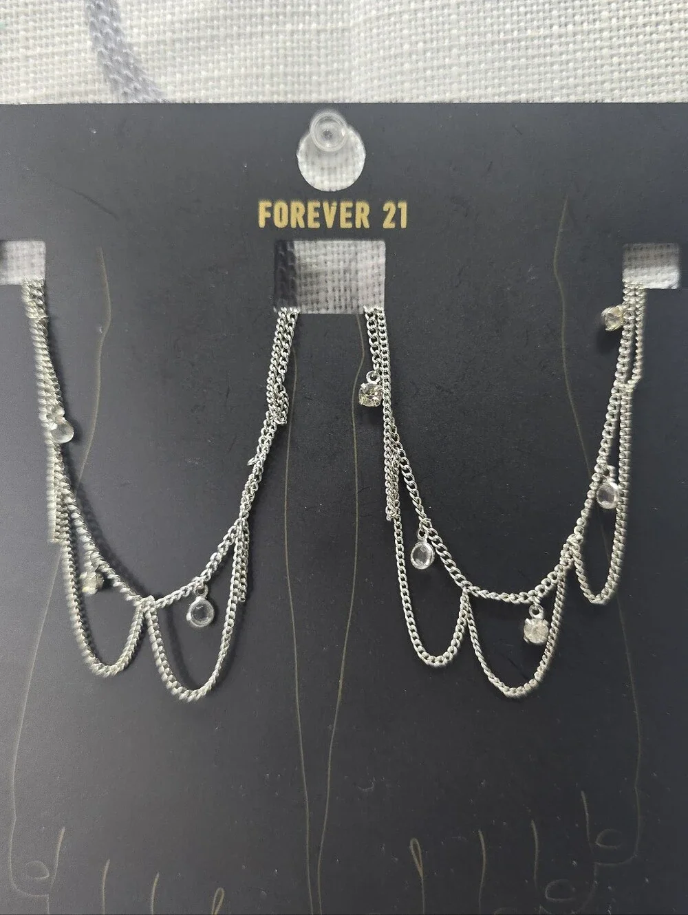 FOREVER 21 Silver tone Ankle Bracelets  Adjustables Chain with Ringstones New